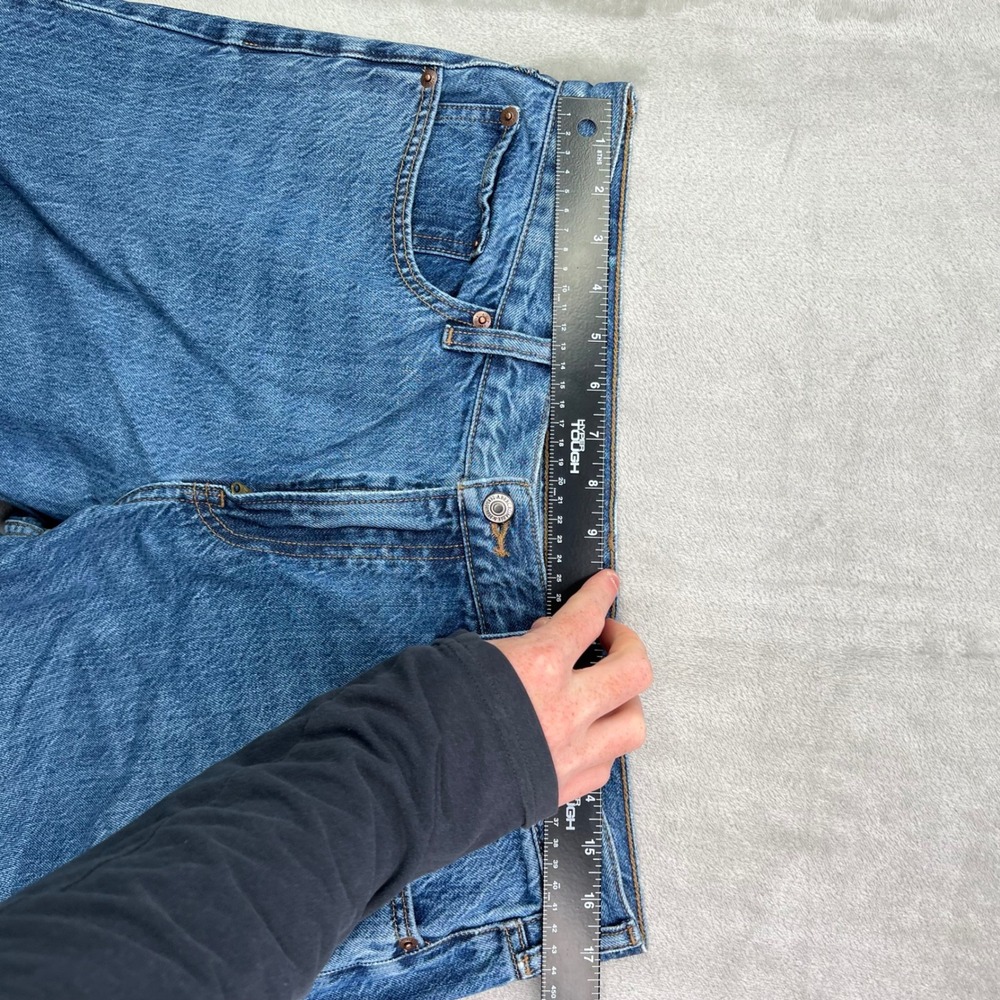Abercrombie & Fitch Low Rise Ultra Loose Jeans Women 30 Long Medium Wash Raw Hem - Picture 11 of 14